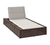 HEFZGDB Chaise longue flottante avec dossier réglable et coussin rembourré - Marron - En rotin synthétique - Pour jardin, terrasse et balcon - Résistant aux intempéries