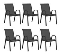 HEFZGDB Chaises de jardin empilables en acier avec tissu textilène pour balcon et extérieur, imperméables et peu encombrantes, adaptées pour lire et se détendre, charge jusqu'à 110 kg