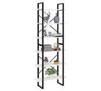 HEFZGDB Étagère haute blanche - 80 x 30 x 210 cm - En pin massif - Étagère de cuisine, bibliothèque, petite armoire de rangement pour bureau, salon, bibliothèque, chambre à coucher