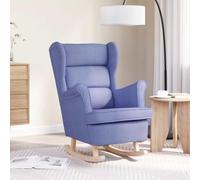 HEFZGDB Fauteuil à bascule bleu jean 74 x 90 x 102 cm avec rembourrage en tissu avec mouvement de balançoire doux pour la détente, polyester résistant, confortable, polyvalent