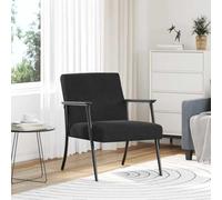 HEFZGDB Fauteuil ergonomique avec grand confort et housse en velours pour salon - Fauteuil élégant pour chambre à coucher avec cadre en acier pour plus de durabilité et design fin - Noir - 59 x 75 x