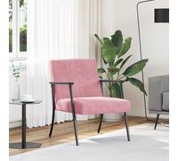 HEFZGDB Fauteuil ergonomique avec grand confort et housse en velours pour salon - Fauteuil élégant pour chambre à coucher avec cadre en acier pour plus de durabilité et design fin - Rose - 59 x 75 x
