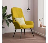 HEFZGDB Fauteuil relax en velours jaune moutarde avec structure en métal et détails décoratifs pour salle à manger ou salon, fauteuil confortable en velours doux en 1 pièce, fauteuil de relaxation