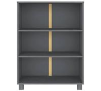 HEFZGDB HAMAR Bibliothèque en pin massif Gris foncé 85 x 35 x 112 cm Petite étagère multifonction pour chambre à coucher, bureau, salle d'étude, salon