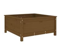 HEFZGDB Jardinière marron miel - 82,5 x 82,5 x 39 cm - En bois massif de pin - Grand pot de fleurs d'intérieur - Grand pot de fleurs pour terrasse, cour, balcon, parc