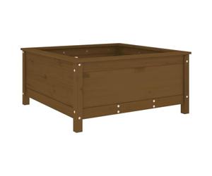 HEFZGDB Jardinière marron miel - 82,5 x 82,5 x 39 cm - En bois massif de pin - Grand pot de fleurs d'intérieur - Grand pot de fleurs pour terrasse, cour, balcon, parc