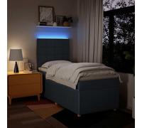 HEFZGDB Lit à sommier tapissier avec matelas, bleu, 80 x 200 cm, en tissu, cadre de lit familial, cadre de lit pour chambre d'amis, chambre à coucher, salon, auberge