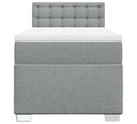 HEFZGDB Lit à sommier tapissier avec matelas, gris clair, 100 x 200 cm, en tissu, cadre de lit simple, lit double pour chambre à coucher, auberge, salon, chambre d'amis
