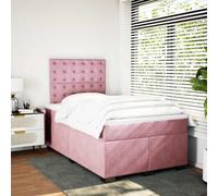 HEFZGDB Lit à sommier tapissier avec matelas, rose, 120 x 190 cm, en velours, lit d'appoint, lit familial, lit double pour chambre d'amis, chambre à coucher, auberge, salon