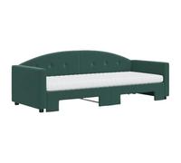 HEFZGDB Lit de jour extensible avec matelas, vert foncé, 80 x 200 cm, en velours, lit double, lit d'invité, cadre de lit simple pour auberge, chambre à coucher, chambre d'amis, salon