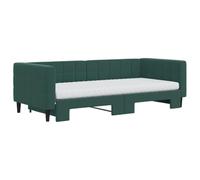 HEFZGDB Lit de jour extensible avec matelas, vert foncé, 90 x 200 cm, en velours, lit d'appoint, lit simple pour chambre à coucher, chambre d'amis, auberge, salon