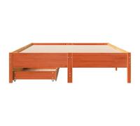 HEFZGDB Lit en bois massif sans matelas Marron ciré 120 x 200 cm Cadre de lit familial Lit simple pour chambre à coucher, salon, chambre d'amis, auberge