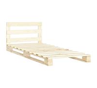 HEFZGDB Lit en palettes en bois de pin massif 90 × 200 cm, lit pour adolescent, lit d'invité, lit familial, cadre de lit pour auberge, chambre d'amis, salon, chambre à coucher