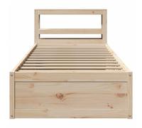 HEFZGDB Lit simple en bois massif avec tête de lit 90 x 190 cm en pin pour chambre d'amis, chambre à coucher, auberge, salon