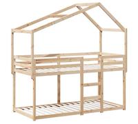 HEFZGDB Lit superposé avec toit 80 x 200 cm en bois massif de pin Lit d'appoint Lit familial Lit double pour auberge, chambre d'amis, salon, chambre à coucher
