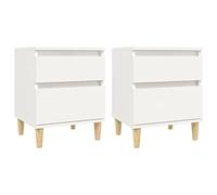 HEFZGDB Lot de 2 tables de chevet blanches - 40 x 35 x 50 cm - Armoire de couloir, vitrine, cuisine, buffet, salon, chambre à coucher, bureau, salon