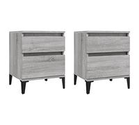 HEFZGDB Lot de 2 tables de chevet - Gris sonoma - 40 x 35 x 50 cm - Armoire vitrine de cuisine - Armoire multi-usages pour salle de rangement, chambre à coucher, cuisine, salon