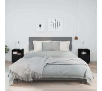 HEFZGDB Lot de 2 tables de chevet noires 40 x 34 x 55 cm en pin massif avec espace de rangement et porte flexible. Avec leur design élégant, ces tables de chevet en bois sont un ajout intemporel