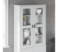 HEFZGDB Meuble haut avec vitrine et vitrine pour meuble haut en bois comme accessoire pour buffet avec étagères, montage mural pour buffet en blanc