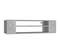 HEFZGDB Meuble TV suspendu - Gris béton - 100 x 30 x 26,5 cm - En bois - Meuble bas TV - Table basse pour salle de loisirs, bureau, chambre d'amis, salon