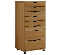 HEFZGDB Mufak Dolabı Armoire à roulettes avec tiroirs en bois massif de pin marron miel pour chambre à coucher, bureau, débarras, cuisine