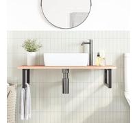 HEFZGDB Plateau de lavabo avec support en acier et bois massif chêne - Armoire de bureau - Armoire de salle de bain - Armoire polyvalente pour salon, cuisine, salle de bain, chambre d'amis