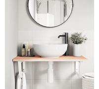 HEFZGDB Plateau de lavabo avec support en acier et bois massif chêne - Armoire de bureau - Armoire de salle de bain - Armoire polyvalente pour salon, cuisine, salle de bain, chambre d'amis