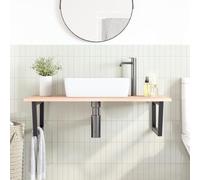 HEFZGDB Plateau de lavabo avec support en acier et bois massif chêne - Armoire de bureau - Armoire de salle de bain - Armoire polyvalente pour salon, cuisine, salle de bain, chambre d'amis
