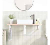 HEFZGDB Plateau de lavabo avec support en acier et bois massif chêne - Armoire de bureau - Armoire de salle de bain - Armoire polyvalente pour salon, cuisine, salle de bain, chambre d'amis