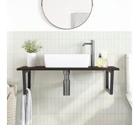 HEFZGDB Plateau de lavabo avec support en acier et bois massif chêne - Armoire de bureau - Armoire de salle de bain - Armoire polyvalente pour salon, cuisine, salle de bain, chambre d'amis