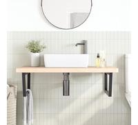 HEFZGDB Plateau de lavabo avec support en acier et bois massif chêne - Armoire de cuisine - Armoire de salle de bain - Armoire de cuisine pour salon, toilettes, chambre d'amis, salle de bain