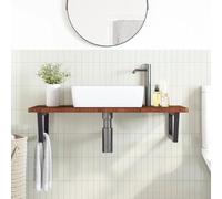 HEFZGDB Plateau de lavabo avec support en acier et bois massif chêne - Armoire de cuisine - Armoire de salle de bain - Armoire de cuisine pour salon, toilettes, chambre d'amis, salle de bain