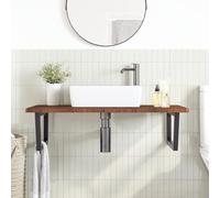 HEFZGDB Plateau de lavabo avec support en acier et bois massif chêne - Armoire de cuisine - Armoire de salle de bain - Armoire de cuisine pour salon, toilettes, chambre d'amis, salle de bain