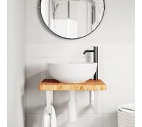 HEFZGDB Plateau de lavabo avec support en acier et bois massif de chêne - Petite armoire de salle de bain - Armoire polyvalente pour salle de bain, cuisine, toilettes, salon
