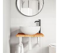 HEFZGDB Plateau de lavabo avec support en acier et bois massif de chêne - Petite armoire de salle de bain - Armoire polyvalente pour salle de bain, cuisine, toilettes, salon