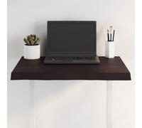HEFZGDB Plateau de table en bois massif - 60 x 60 x (2-4) cm - Bords d'arbre traités avec bord naturel - Plateau de table robuste en bois de chêne avec vernis foncé - Pour remplacement de cadre de