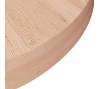 HEFZGDB Plateau de table rond Ø 50 x 4 cm - En chêne massif non traité - Plan de travail - Table à manger pour cuisine, bureau, salle d'étude, salle de conférence