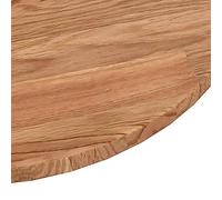 HEFZGDB Plateau de table rond marron clair Ø 80 x 1,5 cm - En bois de chêne traité - Plan de travail - Table à manger pour cuisine, bureau, salle d'étude, salle de conférence