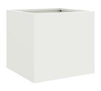 HEFZGDB Pot de fleurs blanc - 32 x 30 x 29 cm - En acier - Petit pot de fleurs - Grand pot de fleurs d'intérieur - Pour jardin, balcon, cour, terrasse