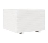 HEFZGDB Pot de fleurs blanc - 70 x 70 x 49,5 cm - En bois massif de pin - Petit pot de culture - Pot de fleurs haut - Pour parc, balcon, cour, terrasse