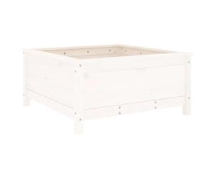 HEFZGDB Pot de fleurs blanc - 82,5 x 82,5 x 39 cm - En bois massif de pin - Grand pot de fleurs d'intérieur - Grand pot de fleurs pour terrasse, cour, balcon, parc