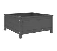 HEFZGDB Pot de fleurs gris - 82,5 x 82,5 x 39 cm - En bois massif de pin - Grand pot de fleurs d'intérieur - Grand pot de fleurs pour terrasse, cour, balcon, parc
