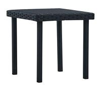 HEFZGDB Table à thé de jardin, noire, 40 x 40 x 40 cm, en polyrotin, table de camping, table de balcon, adaptée pour jardins, terrasses, terrasses