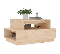 HEFZGDB Table basse 80 x 55 x 40,5 cm en pin massif pour salon, salle de réunion, café, cour, jardin