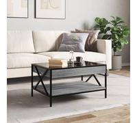 HEFZGDB Table basse avec LED Infinity Gris Sonoma 70 x 50 x 38 cm Table d'appoint pour jardin, cour, café, balcon