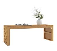 HEFZGDB Table basse en teck massif - 110 x 35 x 38 cm - Table d'appoint robuste avec plateau supérieur stable - Pour salon et chambre à coucher