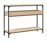 HEFZGDB Table console avec étagère en chêne Sonoma - 100 x 29 x 75 cm - Table basse - Petite table d'appoint pour salle à manger, chambre à coucher, balcon, bureau