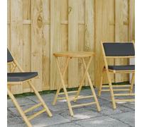 HEFZGDB Table de jardin pliante en bambou Ø 55 x 75 cm avec design à lattes pour terrasse, jardin et cour, matériau durable, flexibilité et résistance, pliable pour faciliter