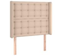 HEFZGDB Tête de lit avec oreilles - Marron cappuccino - 93 x 16 x 118/128 cm - En cuir synthétique - Pour chambre à coucher, auberge, hôtel, chambre d'amis