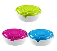 HEGA Moscow 4 Clips Round Lunch Box 0.5 Litre, Intense Assorted, One Size